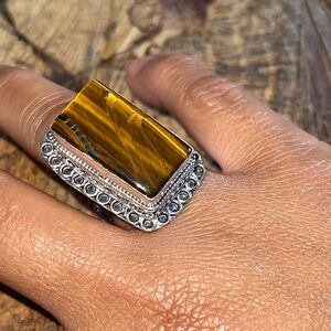 Golden Brown Tigereye Ring Size 7 1/4
